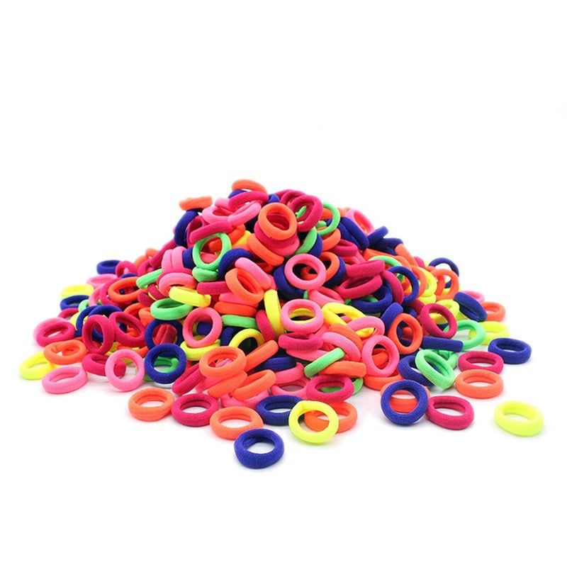 LEDUODO 100 Pcs Baby Girls Hair Ties - Small Size Elastic Hair Ties for Baby Girls Infants Toddlers Multicolor Hair Bands Elastic Ponytail Holder (Dark) - Image 1